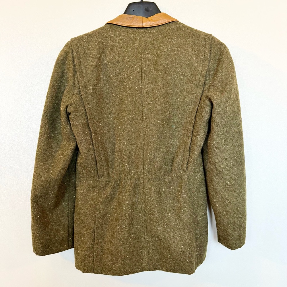 Vintage SEELER West Germany Wool Jacket Nappa Leather Field Coat Trachten Blazer - Picture 2 of 16